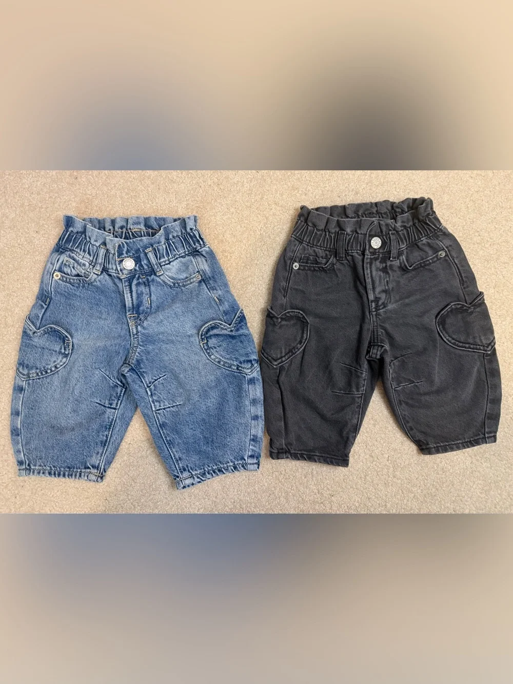 babyGap Baby Girl Paperbag Horseshoe Barrel Jeans Bundle Set Hearts 6-12M